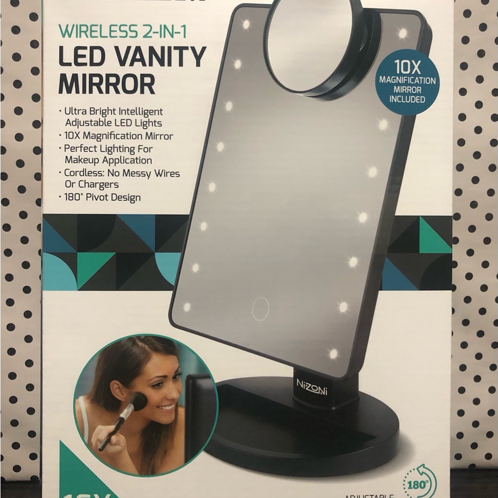 Nizoni Wireless 2-in-1 LED Vanity Mirror
